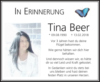 Anzeige von Tina Beer von Nordbayerischer Kurier
