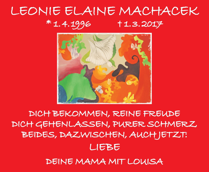  Traueranzeige für Leonie Elaine Machacek vom 27.02.2021 aus Nordbayerischer Kurier
