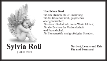 Anzeige von Sylvia Roß von Nordbayerischer Kurier