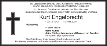 Anzeige von Kurt Engelbrecht von Nordbayerischer Kurier