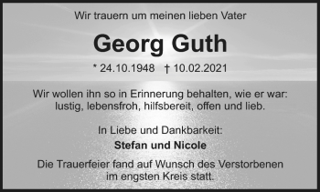 Anzeige von Georg Guth von Nordbayerischer Kurier