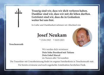 Anzeige von Josef Neukam von Nordbayerischer Kurier