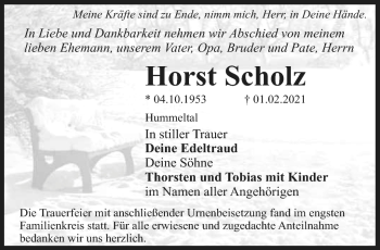 Anzeige von Horst Scholz von Nordbayerischer Kurier