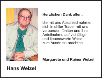 Anzeige von Hans Welzel von Nordbayerischer Kurier
