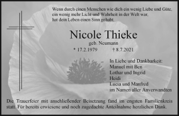 Anzeige von Nicole Thieke von Nordbayerischer Kurier