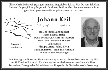 Anzeige von Johann Keil von Nordbayerischer Kurier