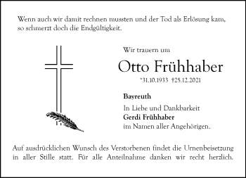 Anzeige von Otto Frühhaber von Nordbayerischer Kurier