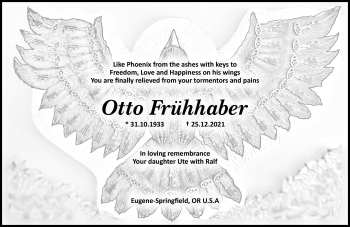 Anzeige von Otto Frühhaber von Nordbayerischer Kurier