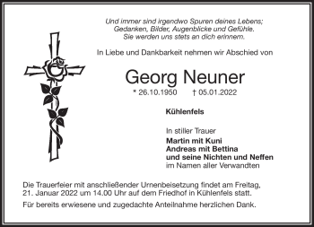 Anzeige von Georg Neuner von Nordbayerischer Kurier