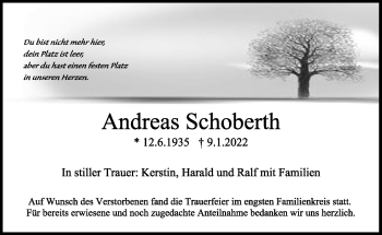 Anzeige von Andreas Schoberth von Nordbayerischer Kurier