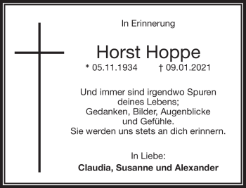 Anzeige von Horst Hoppe von Nordbayerischer Kurier