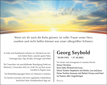 Anzeige von Georg Seybold von Nordbayerischer Kurier