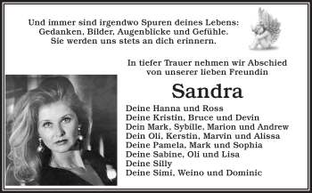 Anzeige von Sandra Stockinger von Nordbayerischer Kurier