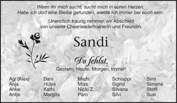 Anzeige von Sandra Stockinger von Nordbayerischer Kurier