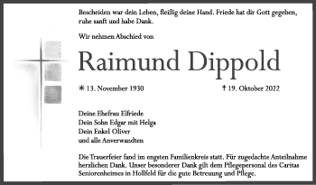 Anzeige von Raimund Dippold von Nordbayerischer Kurier