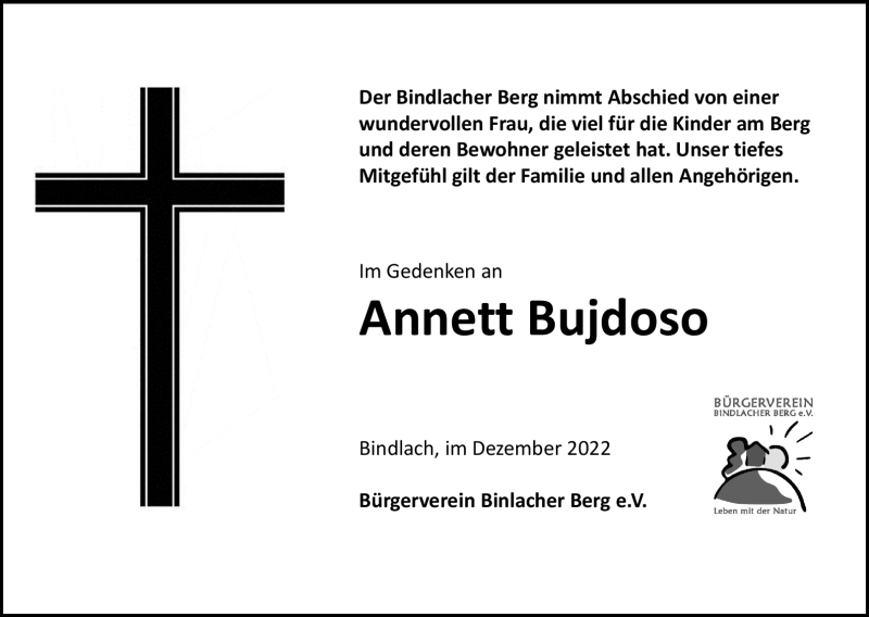  Traueranzeige für Annett Bujdoso vom 06.12.2022 aus Nordbayerischer Kurier