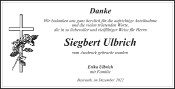 Anzeige von Siegbert Ulbrich von Nordbayerischer Kurier