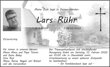 Anzeige von Lars Rühr von Nordbayerischer Kurier
