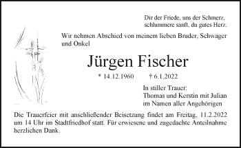 Anzeige von Jürgen Fischer von Nordbayerischer Kurier