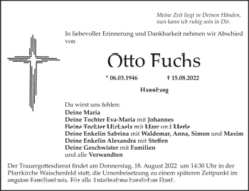 Anzeige von Otto Fuchs von Nordbayerischer Kurier