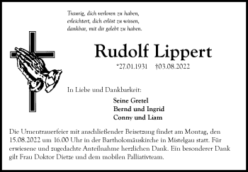 Anzeige von Rudolf Lippert von Nordbayerischer Kurier