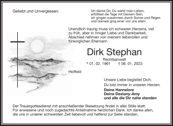 Anzeige von Dirk Stephan von Nordbayerischer Kurier