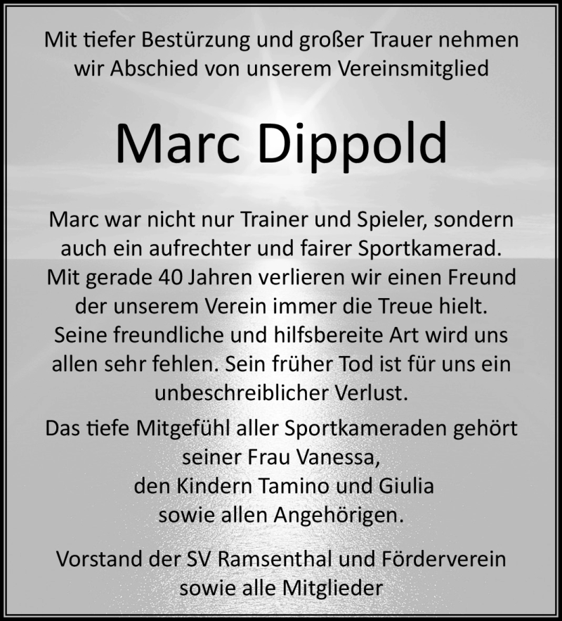 Traueranzeigen von Marc Dippold | Nordbayerischer Kurier