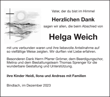 Anzeige von Helga Weich von Nordbayerischer Kurier