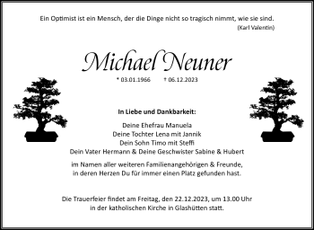 Anzeige von Michael Neuner von Nordbayerischer Kurier