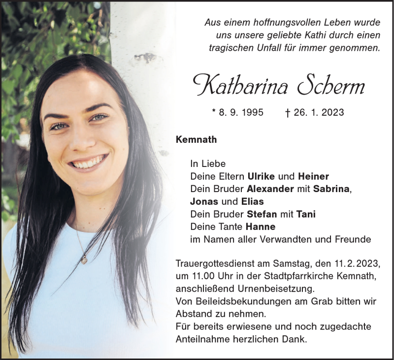  Traueranzeige für Katharina Scherm vom 08.02.2023 aus Nordbayerischer Kurier