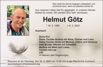 Anzeige von Helmut Götz von Nordbayerischer Kurier
