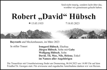 Anzeige von Robert Hübsch von Nordbayerischer Kurier