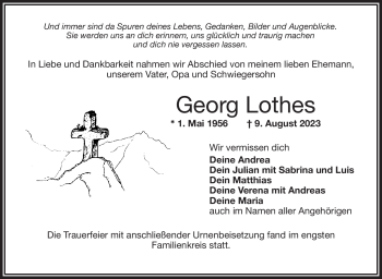 Anzeige von Georg Lothes von Nordbayerischer Kurier