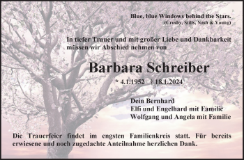 Anzeige von Barbara Schreiber von Nordbayerischer Kurier