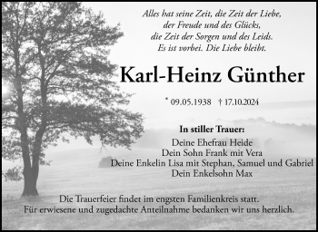 Anzeige von Karl-Heinz Günther von Nordbayerischer Kurier