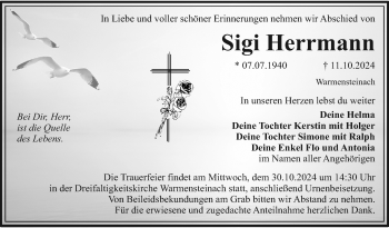 Anzeige von Sigi Herrmann von Nordbayerischer Kurier