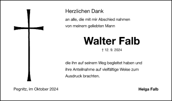 Anzeige von Walter Falb von Nordbayerischer Kurier