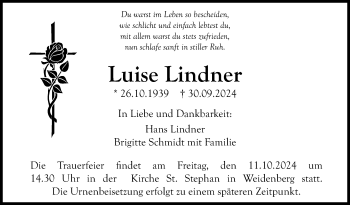 Anzeige von Luise Lindner von Nordbayerischer Kurier