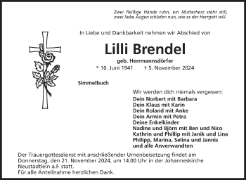 Anzeige von Lilli Brendel von Nordbayerischer Kurier