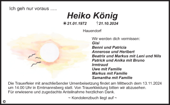 Anzeige von Heiko König von Nordbayerischer Kurier