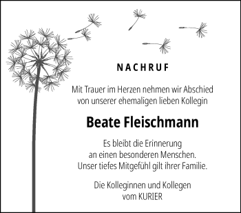 Anzeige von Beate Fleischmann von Nordbayerischer Kurier