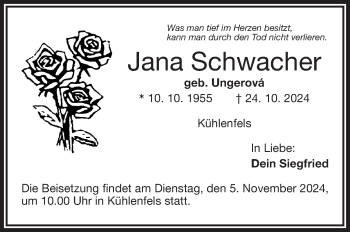 Anzeige von Jana Schacher von Nordbayerischer Kurier