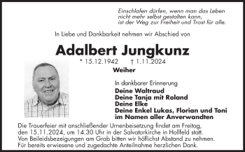 Anzeige von Adalbert Jungkunz von Nordbayerischer Kurier