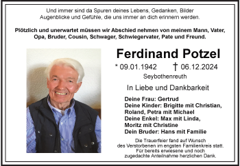 Anzeige von Ferdinand Potzel von Nordbayerischer Kurier