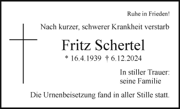 Anzeige von Johann Friedrich Schertel von Nordbayerischer Kurier