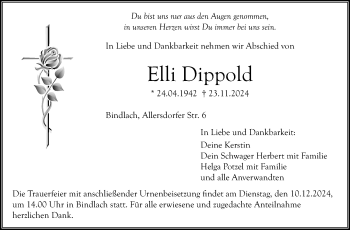 Anzeige von Elli Dippold von Nordbayerischer Kurier