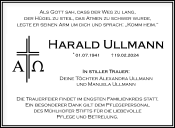 Anzeige von Harald Ullmann von Nordbayerischer Kurier