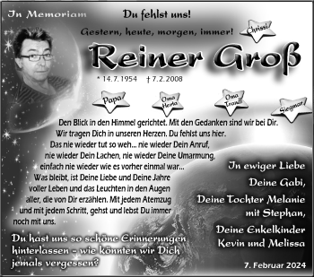 Anzeige von Reiner Groß von Nordbayerischer Kurier