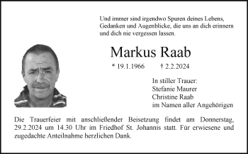 Anzeige von Markus Raab von Nordbayerischer Kurier