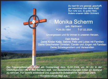 Anzeige von Monika Scherm von Nordbayerischer Kurier